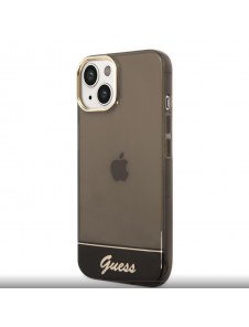 Guess PC/TPU Camera Outline Translucent Fodral för iPhone 14 Plus Svart