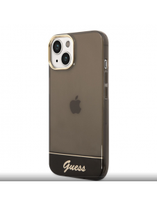 Guess PC/TPU Camera Outline Translucent Fodral för iPhone 14 Plus Svart