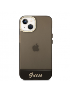 Guess PC/TPU Camera Outline Translucent Fodral för iPhone 14 Plus Svart