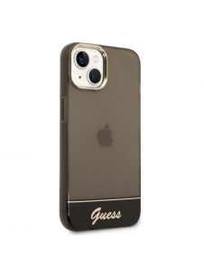 Guess PC/TPU Camera Outline Translucent Fodral för iPhone 14 Plus Svart