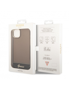 Guess PC/TPU Camera Outline Translucent Fodral för iPhone 14 Plus Svart
