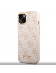 Guess PC/TPU 4G Metal Camera Outline Fodral för iPhone 14 Plus Rosa