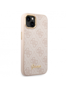 Guess PC/TPU 4G Metal Camera Outline Fodral för iPhone 14 Plus Rosa