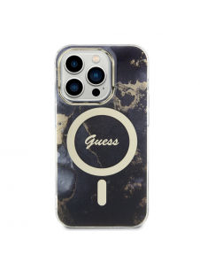 Guess Marble IML MagSafe-kompatibelt fodral för iPhone 13 Pro Svart