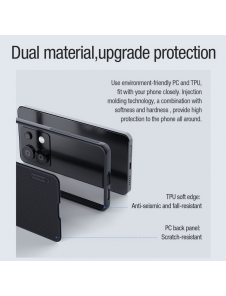 Nillkin Super Frosted PRO magnetiskt bakstycke till Xiaomi Redmi Note 13 Pro 5G/Poco X6 5G Svart