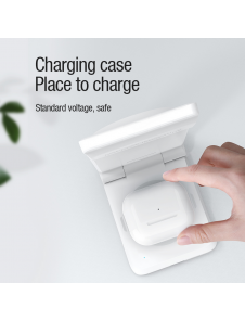 Nillkin PowerTrio 3in1 trådlös laddare MagSafe för Apple Watch Vit (MFI)