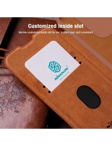 Nillkin Qin Book PRO-fodral till Samsung Galaxy A55 5G Brun