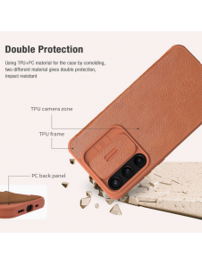 Nillkin Qin Book PRO-fodral till Samsung Galaxy A55 5G Brun