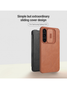 Nillkin Qin Book PRO-fodral till Samsung Galaxy A35 5G Brun