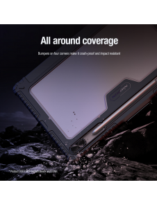 Nillkin Bumper PRO Protective Stand Case Multi-angle för Samsung Galaxy Tab S9 FE+ Sapphire Blue