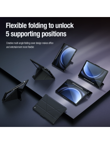 Nillkin Bumper PRO Protective Stand Case Multi-angle för Samsung Galaxy Tab S9 FE+ Svart