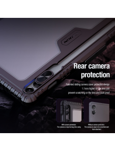 Nillkin Bumper PRO Protective Stand Case Multi-angle för Samsung Galaxy Tab S9 FE+ Svart