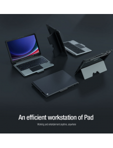 Nillkin Bumper Combo tangentbordsfodral (bakgrundsbelyst version) för Samsung Tab S9+ Svart