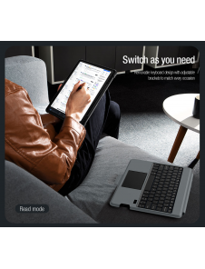 Nillkin Bumper Combo tangentbordsfodral (bakgrundsbelyst version) för Samsung Tab S9+ Svart