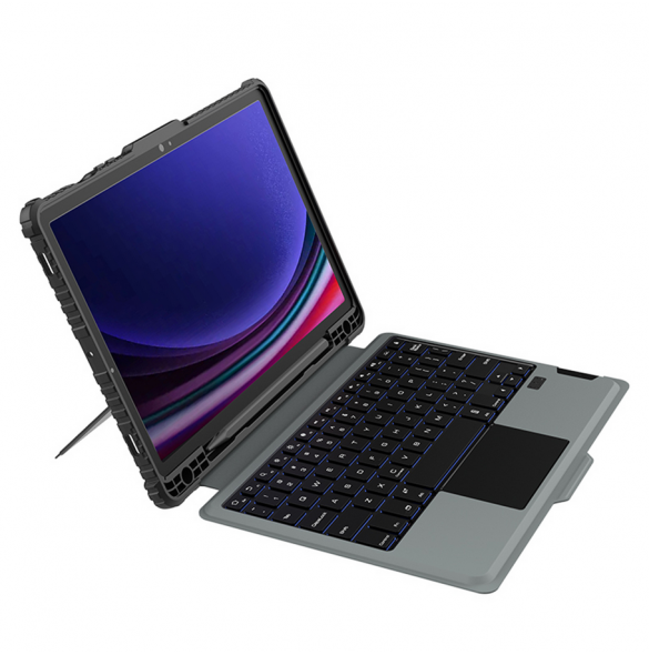 Nillkin Bumper Combo tangentbordsfodral (bakgrundsbelyst version) för Samsung Tab S9 Svart
