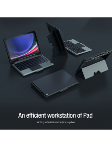 Nillkin Bumper Combo tangentbordsfodral (bakgrundsbelyst version) för Samsung Tab S9 Svart
