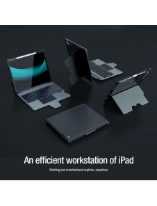 Nillkin Bumper Combo tangentbordsfodral (bakgrundsbelyst version) för iPad 12.9 Pro 2020/2021/2022 Svart