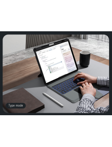 Nillkin Bumper Combo tangentbordsfodral (bakgrundsbelyst version) för iPad 12.9 Pro 2020/2021/2022 Svart
