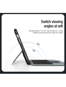 Nillkin Bumper Combo tangentbordsfodral (bakgrundsbelyst version) för iPad 10.9 2022 Svart