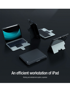 Nillkin Bumper Combo tangentbordsfodral (bakgrundsbelyst version) för iPad 10.9 2022 Svart