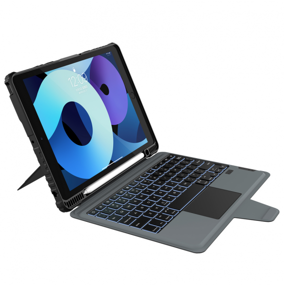 Nillkin Bumper Combo tangentbordsfodral (bakgrundsbelyst version) för iPad 10.2 2019/2020/2021 Svart