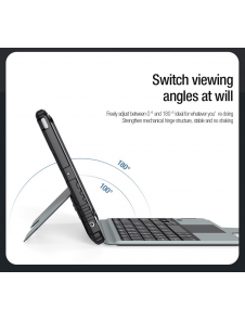 Nillkin Bumper Combo tangentbordsfodral (bakgrundsbelyst version) för iPad 10.2 2019/2020/2021 Svart