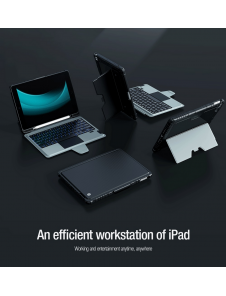 Nillkin Bumper Combo tangentbordsfodral (bakgrundsbelyst version) för iPad 10.2 2019/2020/2021 Svart