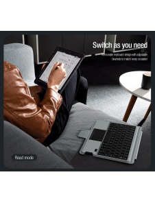 Nillkin Bumper Combo tangentbordsfodral (bakgrundsbelyst version) för iPad 10.2 2019/2020/2021 Svart