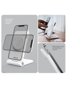 Nillkin PowerTrio 3in1 trådlös laddare MagSafe för Samsung Watch White