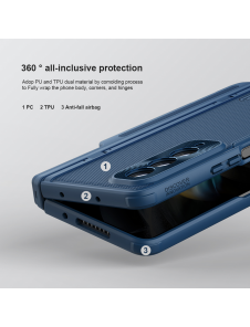 Nillkin Super Frosted FOLD Slot+Stand Back Cover for Samsung Galaxy Z Fold 4 Blue