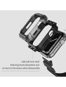 Nillkin DynaGuard Wristband + Case for Apple Watch Series 45mm 7/8/9 Gray