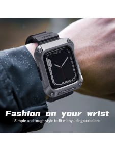 Nillkin DynaGuard Wristband + Case for Apple Watch Series 45mm 7/8/9 Gray