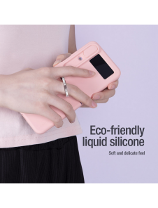 Nillkin CamShield Silky Silicone Case for Samsung Galaxy Z Flip 4 5G Light Peach