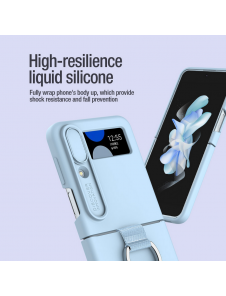 Nillkin CamShield Silky Silicone Case for Samsung Galaxy Z Flip 4 5G Light Peach