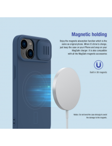 Nillkin CamShield Silky Magnetic Silikonfodral till Apple iPhone 15 Svart