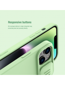 Nillkin CamShield Silky Magnetic Silikonfodral till Apple iPhone 15 Svart