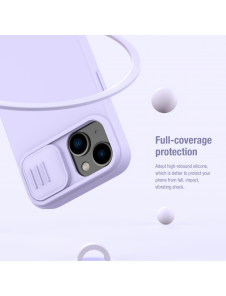 Nillkin CamShield Silky Magnetic Silikonfodral till Apple iPhone 15 Svart