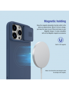 Nillkin CamShield Silky Magnetic Silikonfodral till Apple iPhone 15 Pro Max Svart