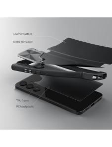 Nillkin Qin Book Prop-fodral till Samsung Galaxy S24 Brun