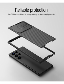 Nillkin CamShield PRO Magnetic Hard Case för Samsung Galaxy S22 Ultra Black