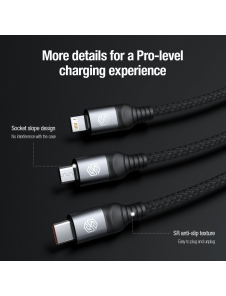 Nillkin Datakabel Swift Pro 3in1 1,5m Svart