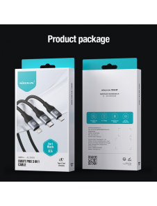 Nillkin Datakabel Swift Pro 3in1 1,5m Svart