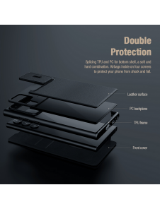 Nillkin Qin Book PRO Tygfodral till Samsung Galaxy S23 Ultra Grey