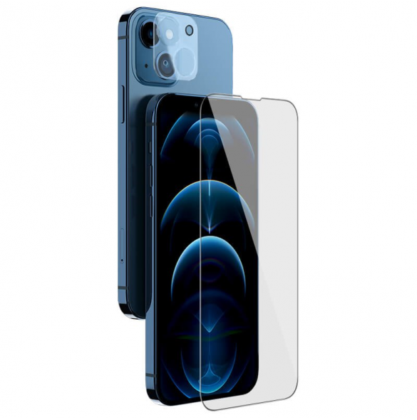 Nillkin 2in1 HD helskärmshärdat glas för Apple iPhone 13 Svart