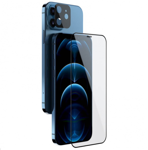 Nillkin 2in1 HD helskärmshärdat glas för Apple iPhone 12 6.1 Svart
