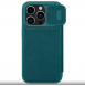 Nillkin Qin Book PRO vanligt läderfodral till Apple iPhone 15 Pro Max Exuberant Green