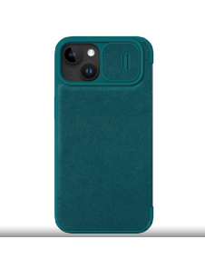 Nillkin Qin Book PRO vanligt läderfodral till Apple iPhone 15 Exuberant Green