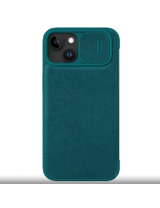 Nillkin Qin Book PRO vanligt läderfodral till Apple iPhone 15 Exuberant Green