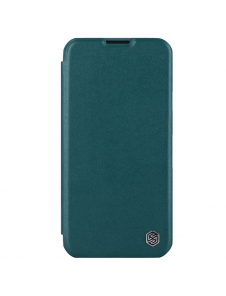 Nillkin Qin Book PRO vanligt läderfodral till Apple iPhone 15 Exuberant Green