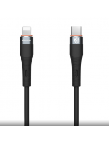 Nillkin Flowspeed flytande silikondatakabel USB-C/Lightning 1,2m 27W Svart